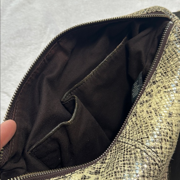 Lambskin Snakeskin Animal Print Slouchy Hobo Bag Leather Shoulder Bag Glam - Picture 10 of 12